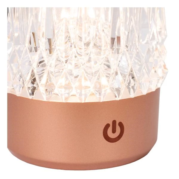 Lucide LILY - Lampe de table Rechargeable - Batterie/Piles - Ø 8 cm - LED Dim to warm - 1x3W 2700K/3000K - Cuivre - Ensemble de 3 - détail 2